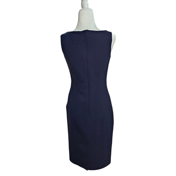Carolina Herrera Navy Blue Sleeveless Silhouette career work Dress Size 2 Italy - Picture 5 of 12